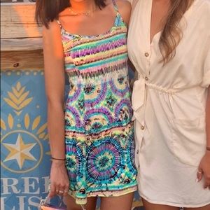 Aqua tie dye skater dress Bloomingdales